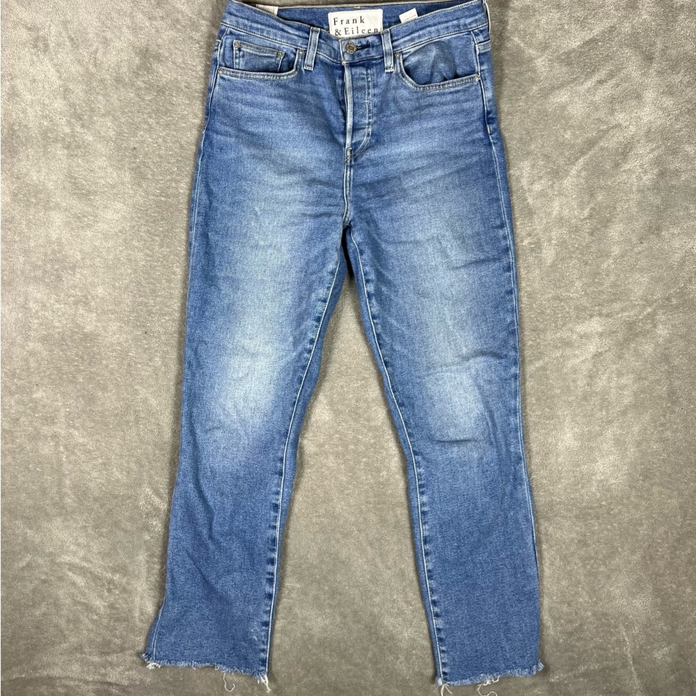 Frank&Eileen Jeans Womens 29 CORK Everyday Jean Straight Leg Raw Hem Button Fly - Picture 5 of 13